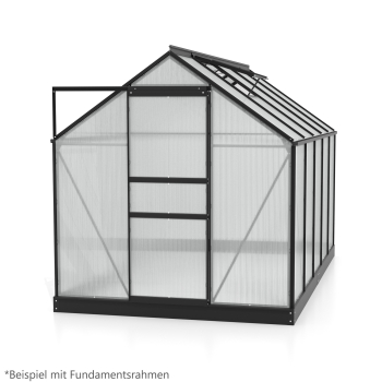 Vitavia Gewächshaus Venus 6200 BxTxH 195x321x197cm 6,2m² 4mm HKP Alu schwarz