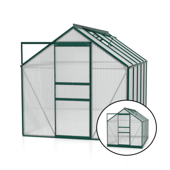 Vitavia Gewächshaus Venus 6200 BxTxH 195x321x197cm 6,2m² 4mm HKP Alu smaragd