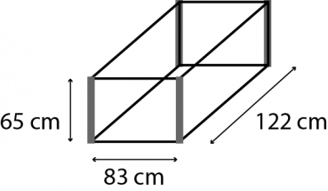 Vitavia Unterbau für Gaia Jumbo BxTxH 83x122x65cm Zincalume® Alu Granit/Schwarz