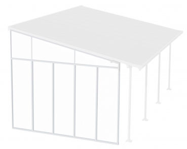 Palram-Canopia Seitenwand für Terrassenüberdachung Serie 4m Tiefe, weiß