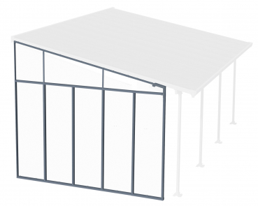 Palram-Canopia Seitenwand für Terrassenüberdachung Serie 4m Tiefe, anthrazit