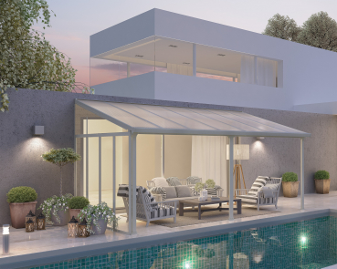 Palram-Canopia Seitenwand für Terrassenüberdachung Serie 3m Tiefe, weiß