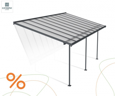 Palram-Canopia Terrassenüberdachung SIERRA 3x6.10 (299x619cm) grau 6mm HKP klar
