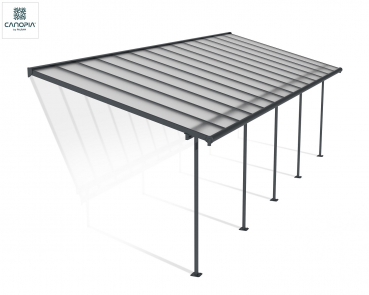 Palram-Canopia Terrassenüberdachung SIERRA 3x8.50 (299x860cm) grau 6mm HKP klar