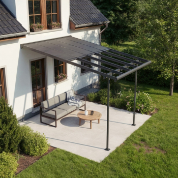 Palram-Canopia Terrassenüberdachung Sierra Cabrio 3x3 (295x314cm) Alu Grau