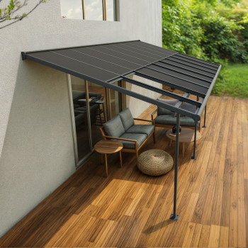 Palram-Canopia Terrassenüberdachung Sierra Cabrio 3x5.6 (295x555cm) Alu Grau