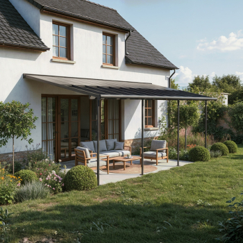 Palram-Canopia Terrassenüberdachung Sierra Cabrio 3x7.4 (295x739cm) Alu Grau