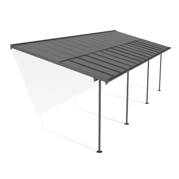 Preview: Palram-Canopia Terrassenüberdachung Sierra Cabrio 3x9.2 (295x924cm) Alu Grau
