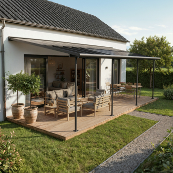 Palram-Canopia Terrassenüberdachung Sierra Cabrio 3x9.2 (295x924cm) Alu Grau