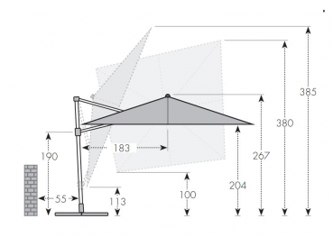 Doppler myZone Pendelschirm AX ca. 300x220cm LED D. 840 anthrazit K-FSC