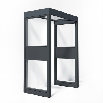 Palram-Canopia Tür Vordach Sophia 1600 160x95cm + 2 Seitenwände, Paneel Klar