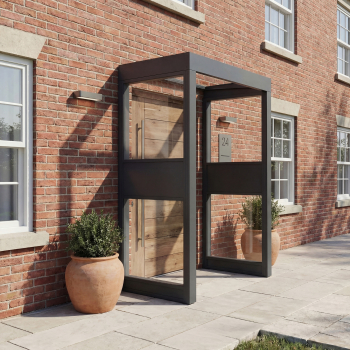 Palram-Canopia Tür Vordach Sophia 1600 160x95cm + 2 Seitenwände, Paneel Klar