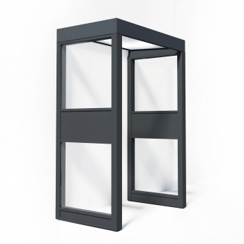 Palram-Canopia Tür Vordach Sophia 1600 160x95cm + 2 Seitenwände, Paneel Opal/Klar