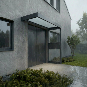 Preview: Palram-Canopia Tür Vordach Sophia 2150 (95x215cm) + 1 Seitenwand, Paneel Opal/Klar