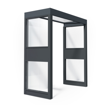 Preview: Palram-Canopia Tür Vordach Sophia 2150 215x95cm + 2 Seitenwände, Paneel Klar