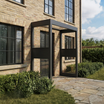 Preview: Palram-Canopia Tür Vordach Sophia 2150 215x95cm + 2 Seitenwände, Paneel Klar