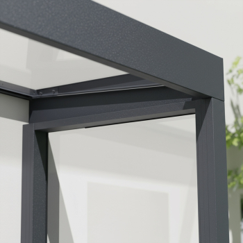 Palram-Canopia Tür Vordach Sophia 2150 (95x215cm) + 1 Seitenwand, Paneel Klar