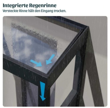 Palram-Canopia Tür Vordach Sophia 2150 (95x215cm) + 1 Seitenwand, Paneel Klar