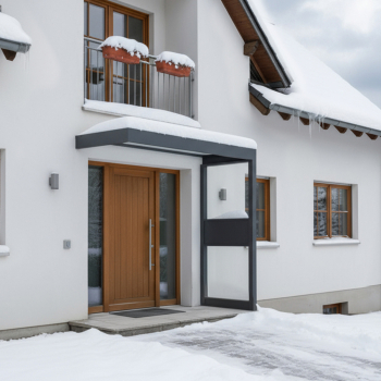 Preview: Palram-Canopia Tür Vordach Sophia 2150 (95x215cm) + 1 Seitenwand, Paneel Opal/Klar