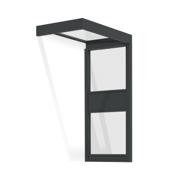 Preview: Palram-Canopia Tür Vordach Sophia 1600 (95x160cm) + 1 Seitenwand, Paneel Klar