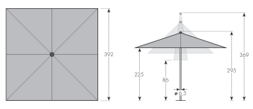 Preview: Doppler Gastro Marktschirm TELESTAR / BRAUMEISTER 400x400 Teleskop