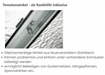 Vario Stahl Anlehngewächshaus Domus 4,5 Nörpelglas BxL 212x452cm 9,5m² verzinkt