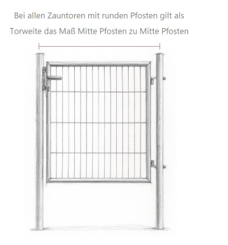 Preview: Elmar Jung Einzeltor Standard HxB 75x100cm runde Pfosten 60mm moosgrün
