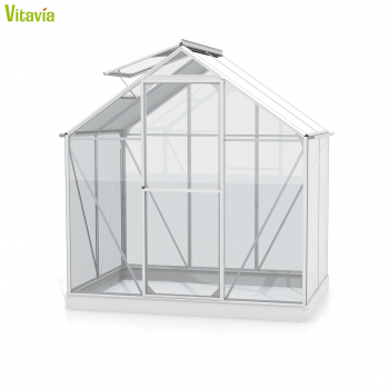 Vitavia Gewächshaus Triton 2500 ESG Glas BxT 198x131cm eloxiert + Fundamentsrahmen