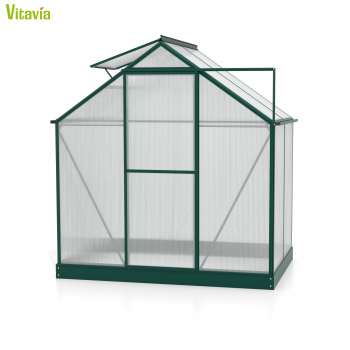 Vitavia Gewächshaus Triton 2500 4mm HKP BxT 198x131cm smaragd + Fundamentsrahmen