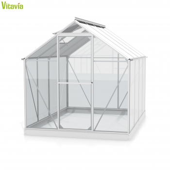 Vitavia Gewächshaus Triton 5000 ESG Glas BxT 198x256cm eloxiert + Fundamentsrahmen