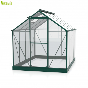 Vitavia Gewächshaus Triton 5000 ESG Glas BxT 198x256cm smaragd + Fundamentsrahmen