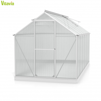 Vitavia Gewächshaus Triton 7500 4 mm HKP BxT 198x379cm eloxiert + Fundamentsrahmen