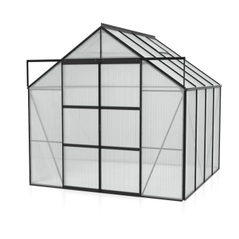 Vitavia Hohes Gewächshaus Uranus 6700 6mm HKP BxTxH 257x258x248cm Alu schwarz