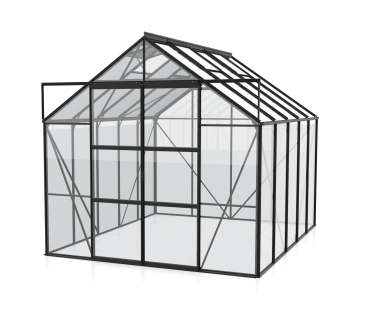 Vitavia Hohes Gewächshaus Uranus 8300 BxTxH 257x321x248cm 3mm ESG Glas Alu schwarz