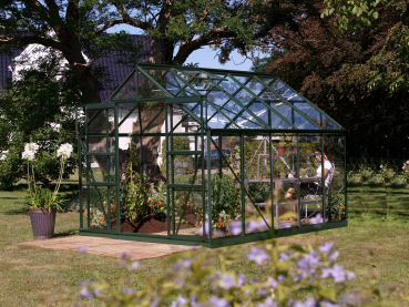 SPARSET Vitavia Gewächshaus Uranus 8300 ESG Glas 257x321 smaragd + Fundamentsrahmen