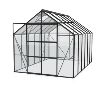 Vitavia hohes Gewächshaus Uranus 9900 BxTxH 257x383x248cm ESG Glas 9,9m² Alu schwarz