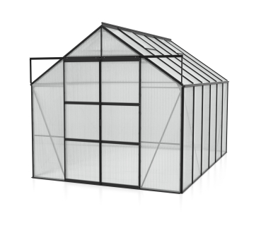 Vitavia Hohes Gewächshaus Uranus 9900 BxTxH 257x383x248cm 6mm HKP 9,9m² Alu schwarz