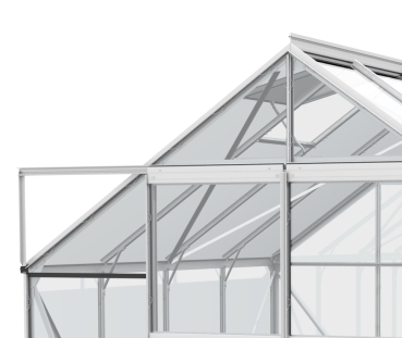 SPARSET Vitavia Gewächshaus Uranus 6700 ESG Glas 2,5x2,5 eloxiert + Fundamentsrahmen