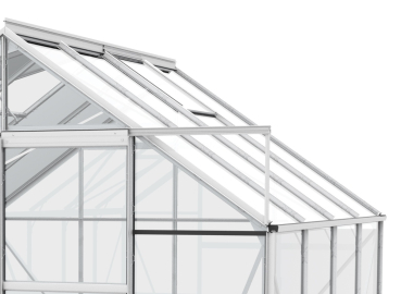 SPARSET Vitavia Gewächshaus Uranus 6700 ESG Glas 2,5x2,5 eloxiert + Fundamentsrahmen