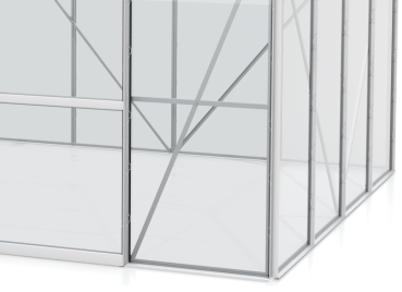 Vitavia Hohes Gewächshaus Uranus 6700 BxTxH 257x258x248cm ESG Glas 6,7m² Alu eloxiert
