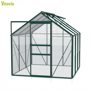 Vitavia Gewächshaus Venus 3800 BxTxH 195x195x197cm 3,8m² ESG Glas Alu smaragd