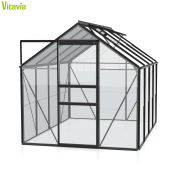 Vitavia Gewächshaus Venus 5000 BxTxH 195x257x197cm 5m² ESG Glas Alu schwarz