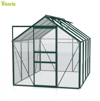 Vitavia Gewächshaus Venus 5000 BxTxH 195x257x197cm 5m² 3mm ESG Glas Alu smaragd