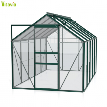 Vitavia Gewächshaus Venus 6200 BxTxH 195x321x197cm 6,2m² ESG Glas Alu smaragd