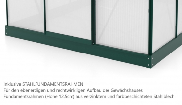SET Vitavia Gewächshaus Venus 2500 195x131cm 4mm HKP smaragd + Fundamentsrahmen