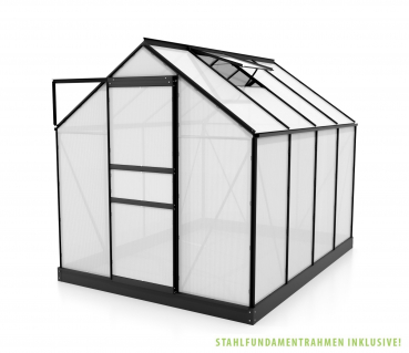 Vitavia Gewächshaus Planet/Venus 5000 195x257 6mm HKP schwarz + Fundamentsrahmen