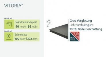 Palram-Canopia Carport VITORIA 5000 (291x501cm) Alu grau Polycarbonat grau