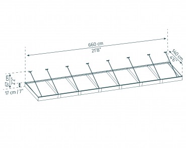 Palram-Canopia Tür Vordach SOPHIA XL 7000 (660x140cm) Alu grau 4mm Acryl klar