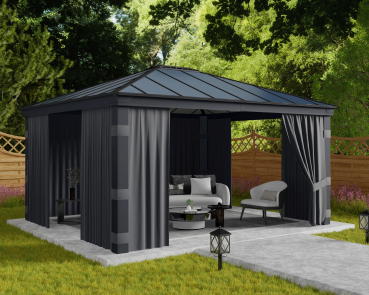 Palram-Canopia Vorhangset 4tlg. für Pavillon DALLAS 4.3x5 (14x16) Dunkelgrau