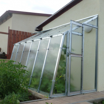 Vario Stahl Anlehngewächshaus Casa 3 Nörpelglas BxL 152x303cm 4,6m² verzinkt